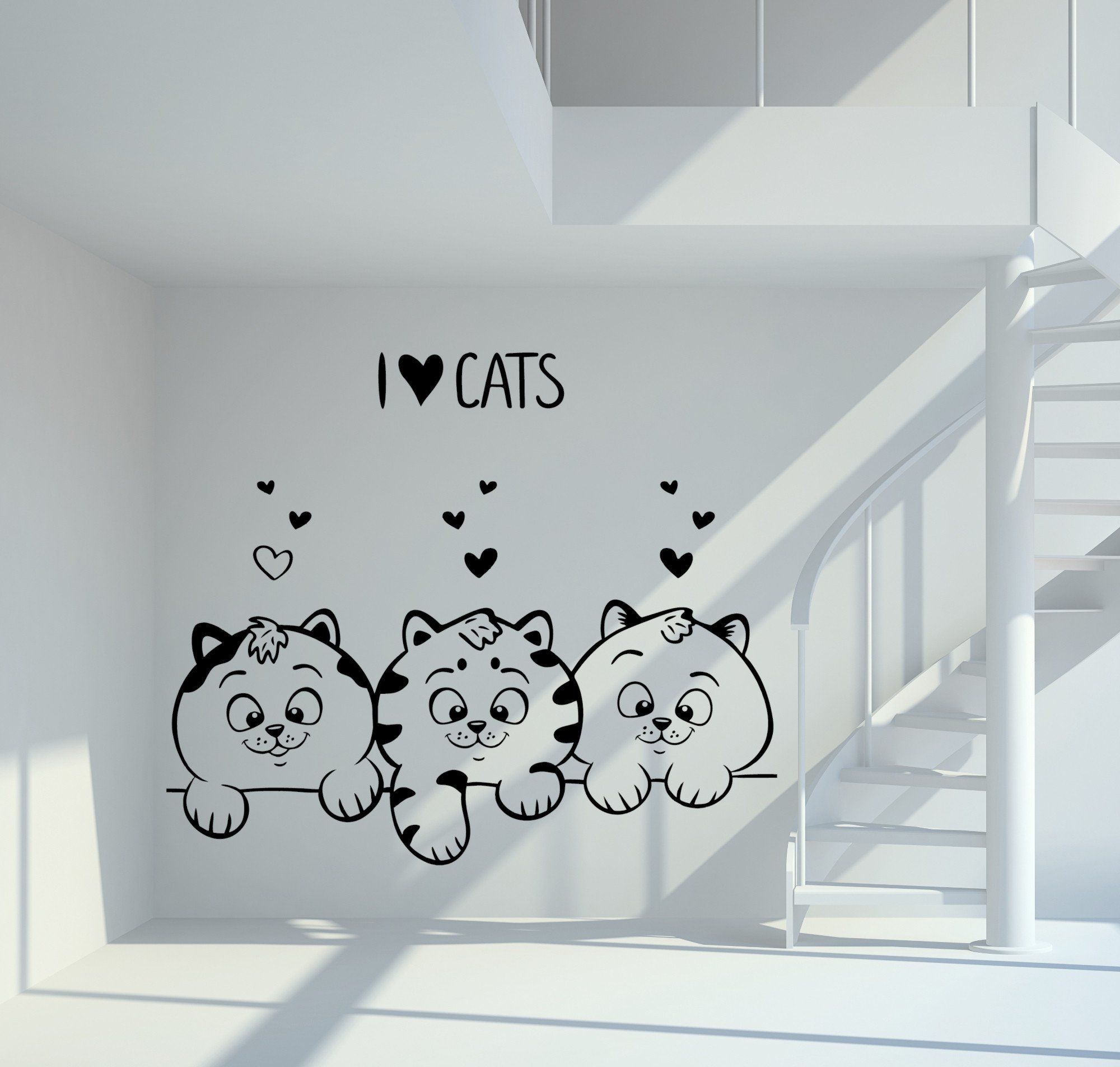 37079 I Love cats Wandtattoo